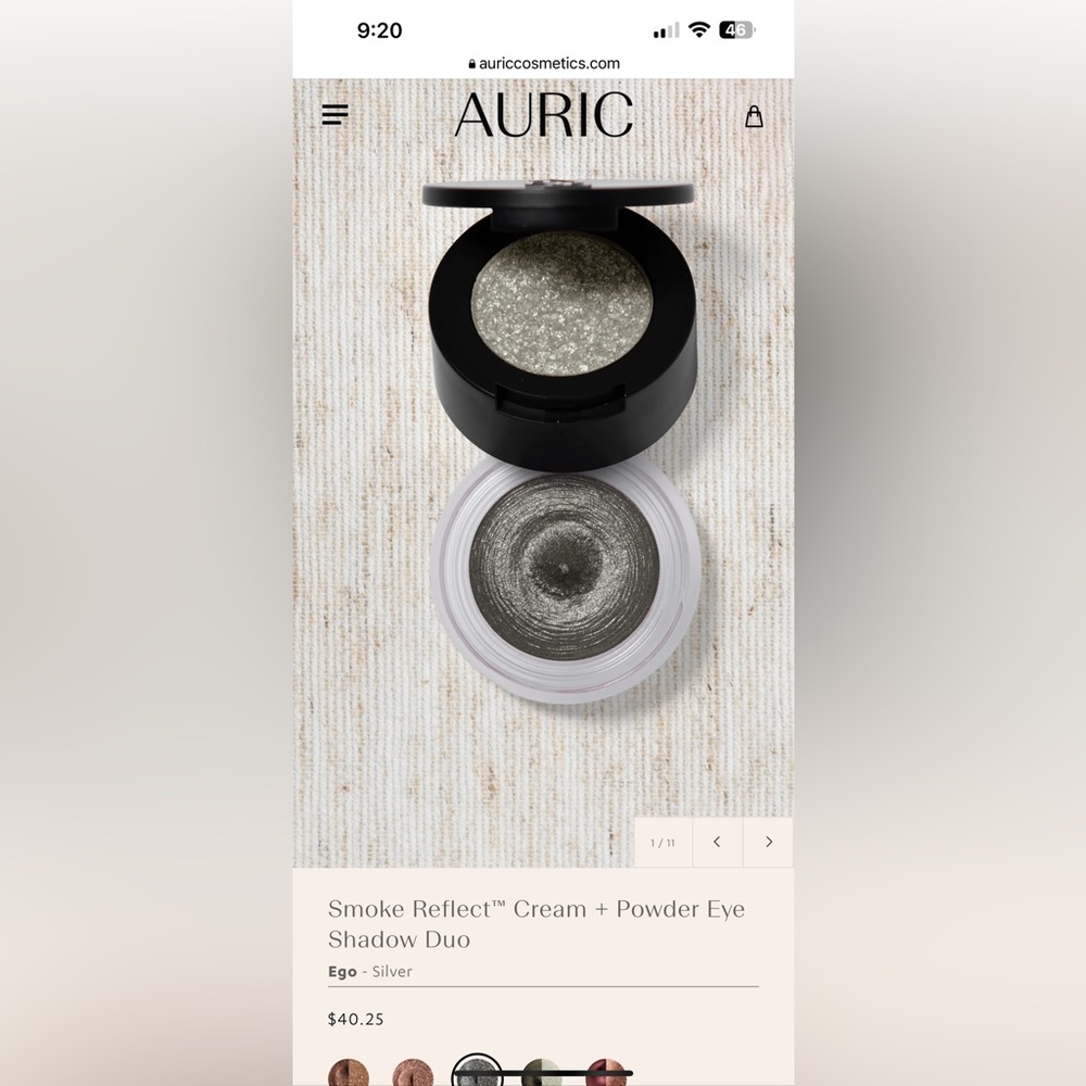 Crème silver/bronze eyeshadow bundle (Auric and Flavedo&Albedo) - Picture 3 of 7